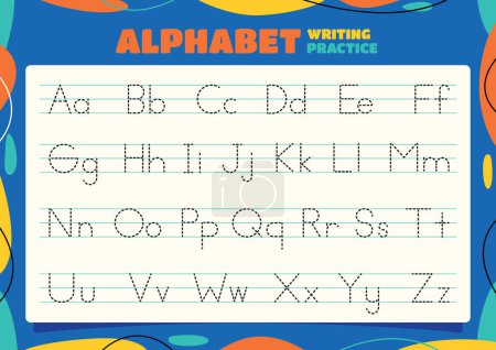 Ilustración de Hoja de trabajo de seguimiento del alfabeto para niños - Imagen libre de derechos