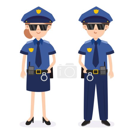 Illustration for Male And Female Police Officers - Royalty Free Image