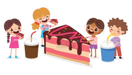 Photo for Illustration Of Kids With Cake - Royalty Free Image