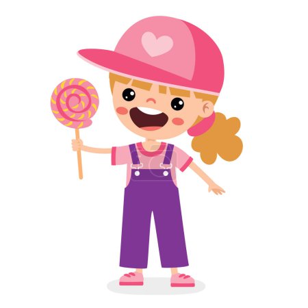 Illustration for Illustration Of Kid With Candy - Royalty Free Image