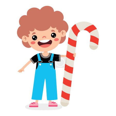 Téléchargez les illustrations : Illustration de Kid avec des bonbons - en licence libre de droit