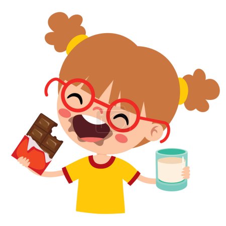 Ilustración de niño con chocolate
