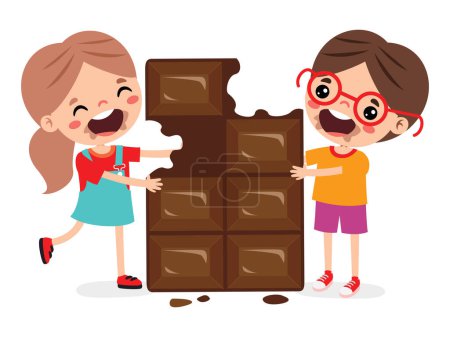 Illustration Of Kid With Chocolate