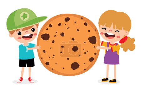 Photo for Illustration Of Kids With Cookie - Royalty Free Image
