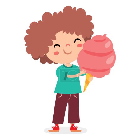 Photo for Illustration Of Kid With Cotton Candy - Royalty Free Image