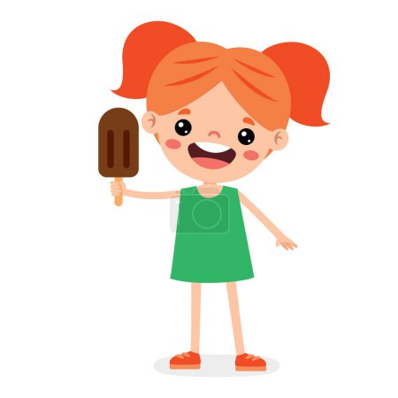 Illustration for Illustration Of Kid With Ice Cream - Royalty Free Image