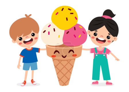 Illustration for Illustration Of Kids With Ice Cream - Royalty Free Image