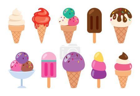 Illustration for Colletion Of Various Ice Creams - Royalty Free Image