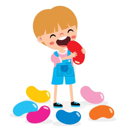 Illustration des Kindes mit Jelly Bean