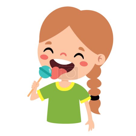 Photo for Illustration Of Kid With Lollipop - Royalty Free Image
