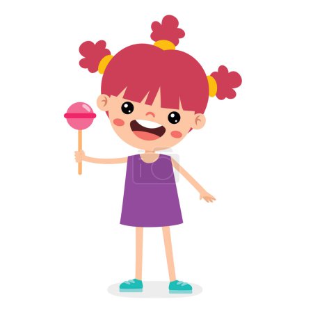 Illustration for Illustration Of Kid With Lollipop - Royalty Free Image
