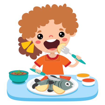 Photo for Food Concept With Cartoon Kid - Royalty Free Image