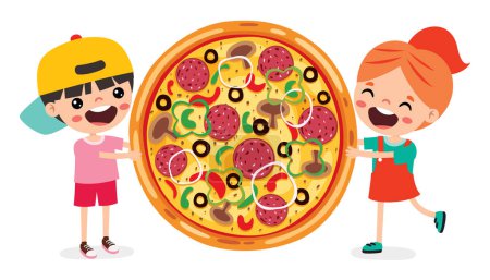 Photo for Food Concept With Cartoon Kids - Royalty Free Image