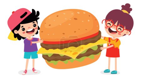 Photo for Food Concept With Cartoon Kids - Royalty Free Image