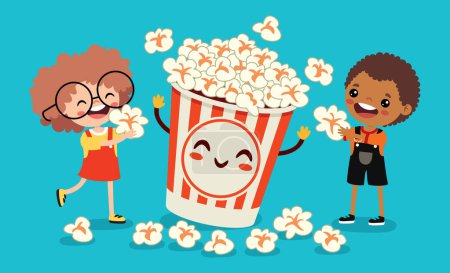 Photo for Vector Drawing Of A Popcorn - Royalty Free Image