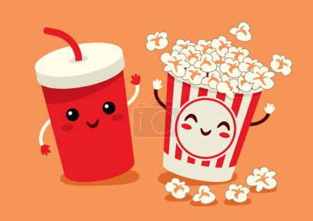 Photo for Vector Drawing Of A Popcorn - Royalty Free Image