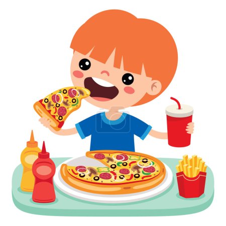 Photo for Food Concept With Cartoon Kid - Royalty Free Image