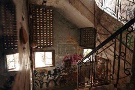 Photo for Stairwell of old shabby building - Royalty Free Image