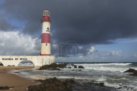 Salvador Bahia Brazil, April 04. 2024: Itapua Lighthouse.