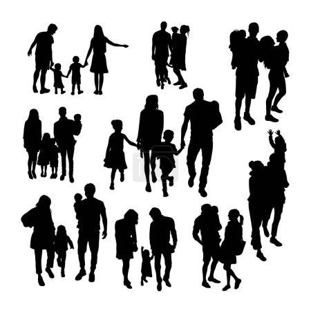 Family silhouettes. Good use for symbol, logo, icon, mascot, sign, or any design you want