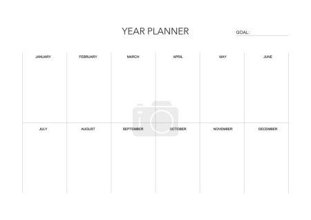 Téléchargez les photos : Plan de défi de l'année, planificateur minimaliste imprimable, modèle numérique. pour faire la liste. planificateur imprimable, planificateur numérique. Format A4 et lettre. Modèle vectoriel. SPE 10 - en image libre de droit