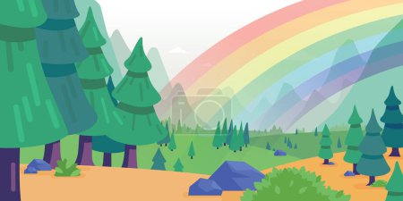 Photo for Background Forest Rainbow Mountain Woods Landscape - Royalty Free Image