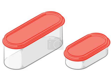 Illustration for Food Container Box Oval Plastic Storage - Royalty Free Image
