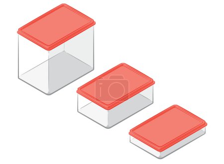 Illustration for Food Plastic Container Rectangle Storage Box - Royalty Free Image