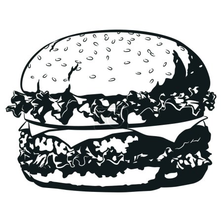 Photo for Silhouette Cheese Burger Front View Food - Royalty Free Image