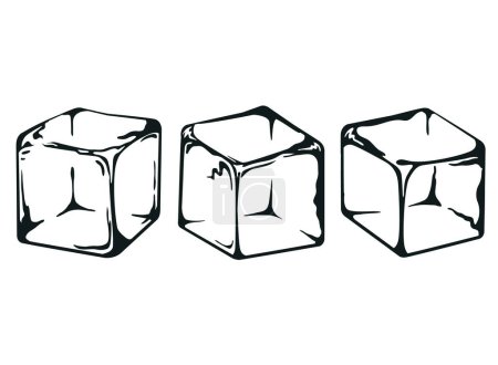 Téléchargez les illustrations : Silhouette cubes de glace blocs d'eau froide - en licence libre de droit