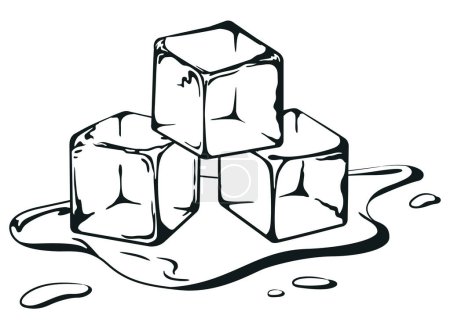Téléchargez les photos : Silhouette blocs de glace eau de fusion Puddle - en image libre de droit