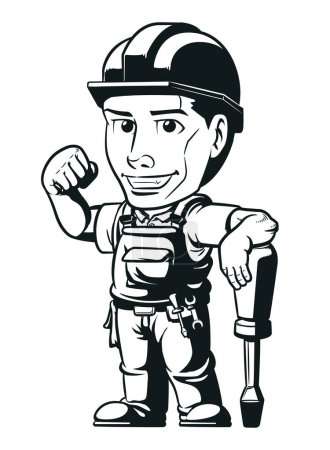 Illustration for Silhouette Mechanic Auto Garage Repairman Technician - Royalty Free Image