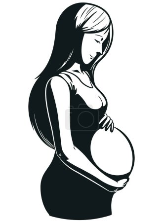 Photo for Silhouette Mother Pregnancy Expecting Baby Birth - Royalty Free Image