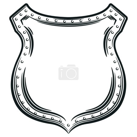 Photo for Sketch Heraldry Shield Crest Knight Ornament - Royalty Free Image