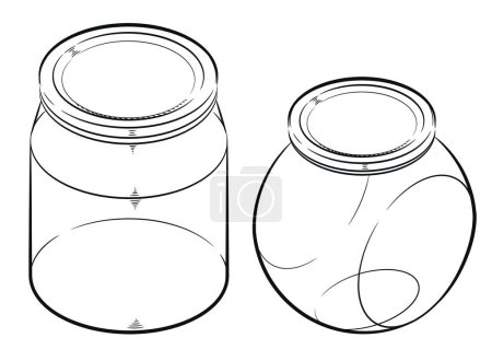 Illustration for Sketch Jar Container Box Kitchen Storage - Royalty Free Image