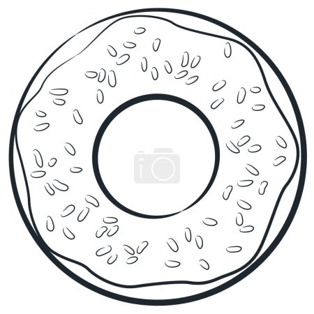 Photo for Sketch Sugary Doughnut Bakery Snacks Doodle - Royalty Free Image