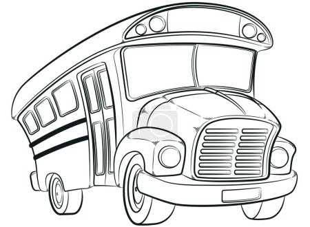 Photo for Sketch University School Bus Academy Truck - Royalty Free Image