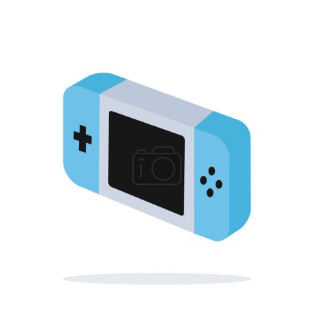Illustration for Portable game console flat design and illustration. - Royalty Free Image