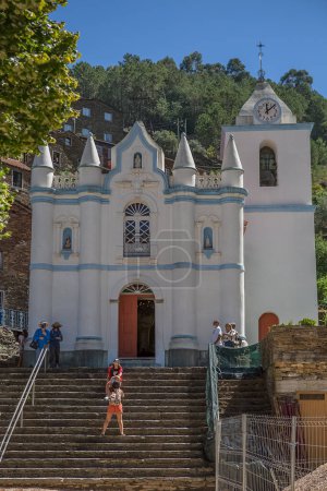 Photo for Piodao / Portugal - 08 01 2020: View at the Nossa Senhora da Conceicao church or Parish Church of Piodao, iconic religious building on Piodao village, Portugal - Royalty Free Image