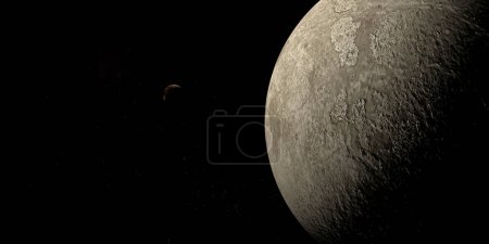 Téléchargez les photos : Planète naine 28978 Ixion orbitant dans l'espace avec la planète Pluton - en image libre de droit