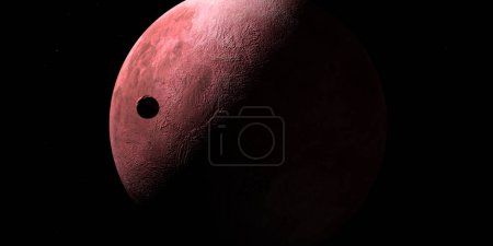 Téléchargez les photos : Weywot lune en orbite autour de Quaoar. 3d rendu - en image libre de droit