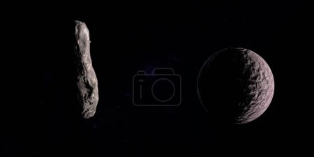 Téléchargez les photos : Oumuamua, objet interstellaire, en orbite autour de la planète naine Gonggong - en image libre de droit
