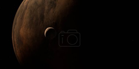 Foto de Luna orbitando alrededor de 38628 Huya, objeto binario transneptuniano y planeta enano - Imagen libre de derechos