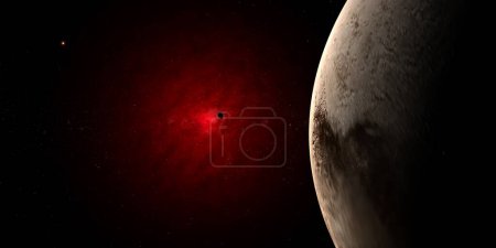 Photo for Styx orbiting near Pluto planet in the outer space - Royalty Free Image