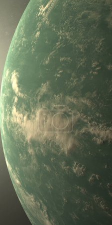 Photo for Exoplanet Kepler 22b in the outer space with solar atmosphere - Royalty Free Image