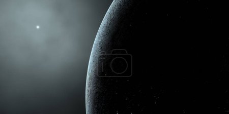 Téléchargez les photos : Triton, satellite naturel lunaire de Neptune. 3d rendu - en image libre de droit