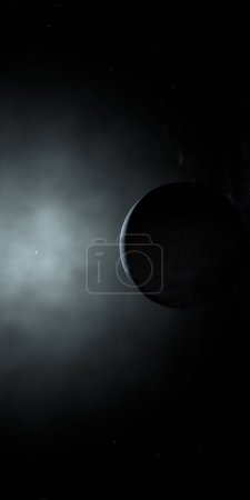 Téléchargez les photos : Triton, satellite naturel de Neptune. Verticale. 3d rendu - en image libre de droit