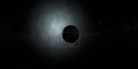 Téléchargez les photos : Triton, satellite naturel de Neptune, tournant avec nébuleuse spatiale - en image libre de droit