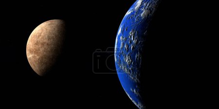 Photo for Habitable hypothetical exoplanet Toi 700 D and other planet - Royalty Free Image