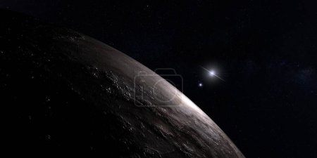Photo for Exoplanet Proxima Centauri b with Alpha Centauri binary stars - Royalty Free Image